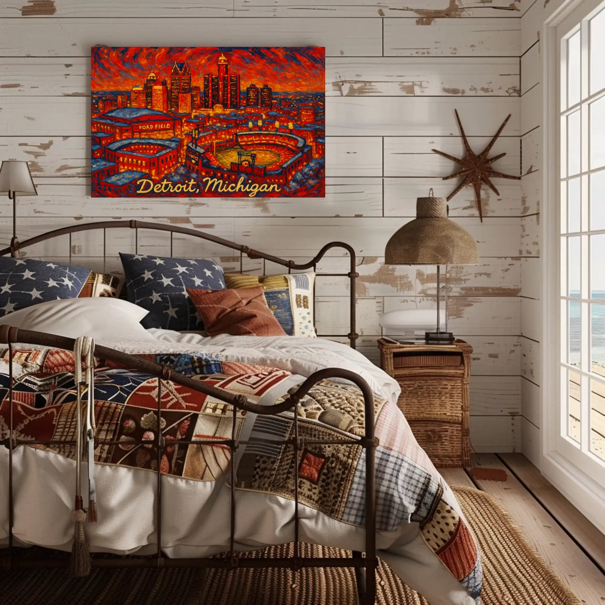 Detroit, Michigan Vibrant Cityscape Poster