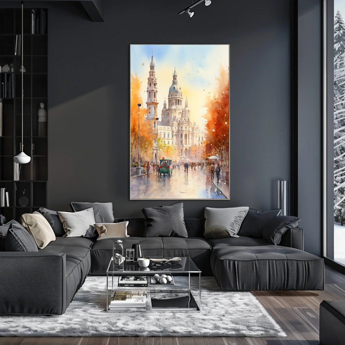 Grand Historic European Building in Urban Live Scene Poster