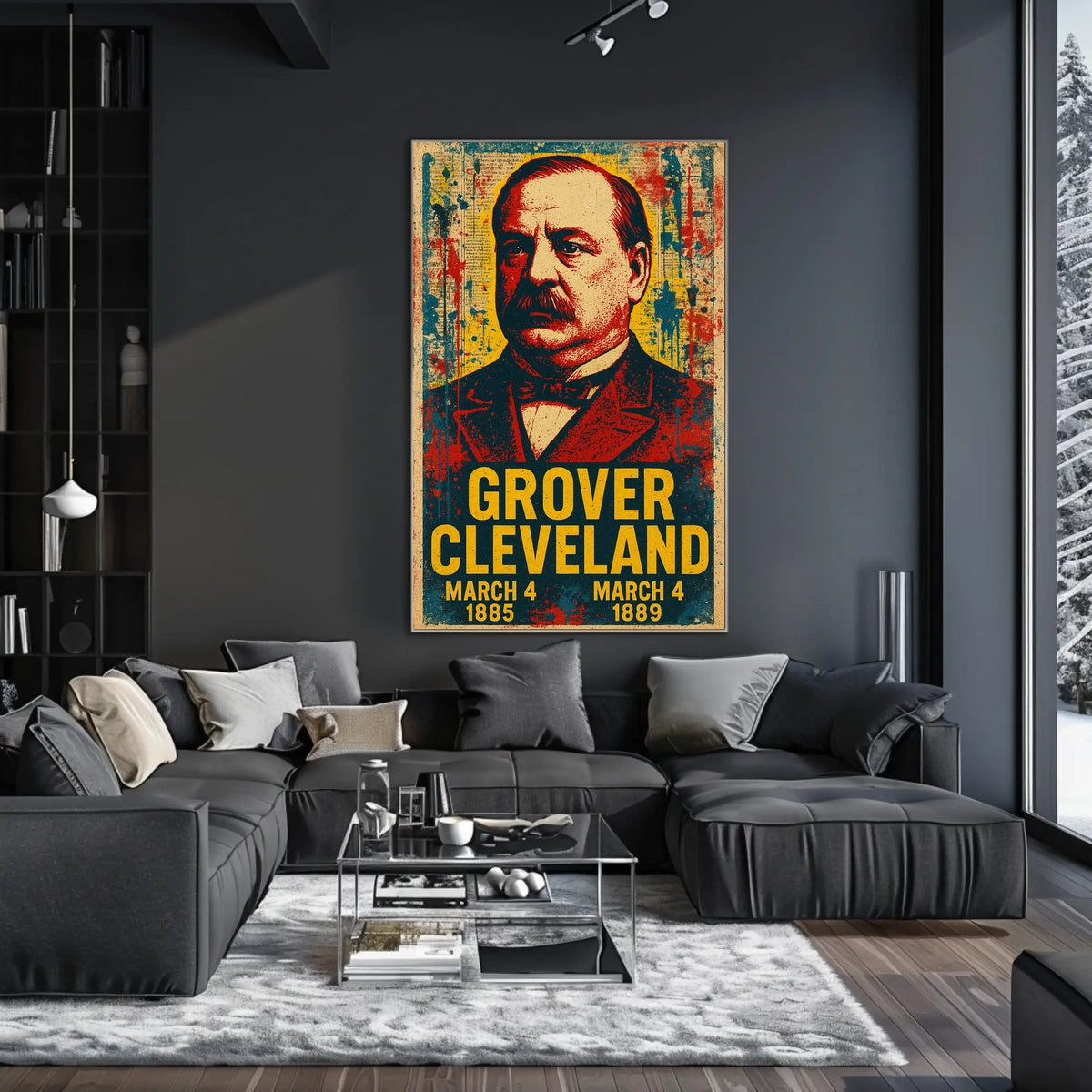 Grover Cleveland 22nd President of the United States Street Art Mashup Poster