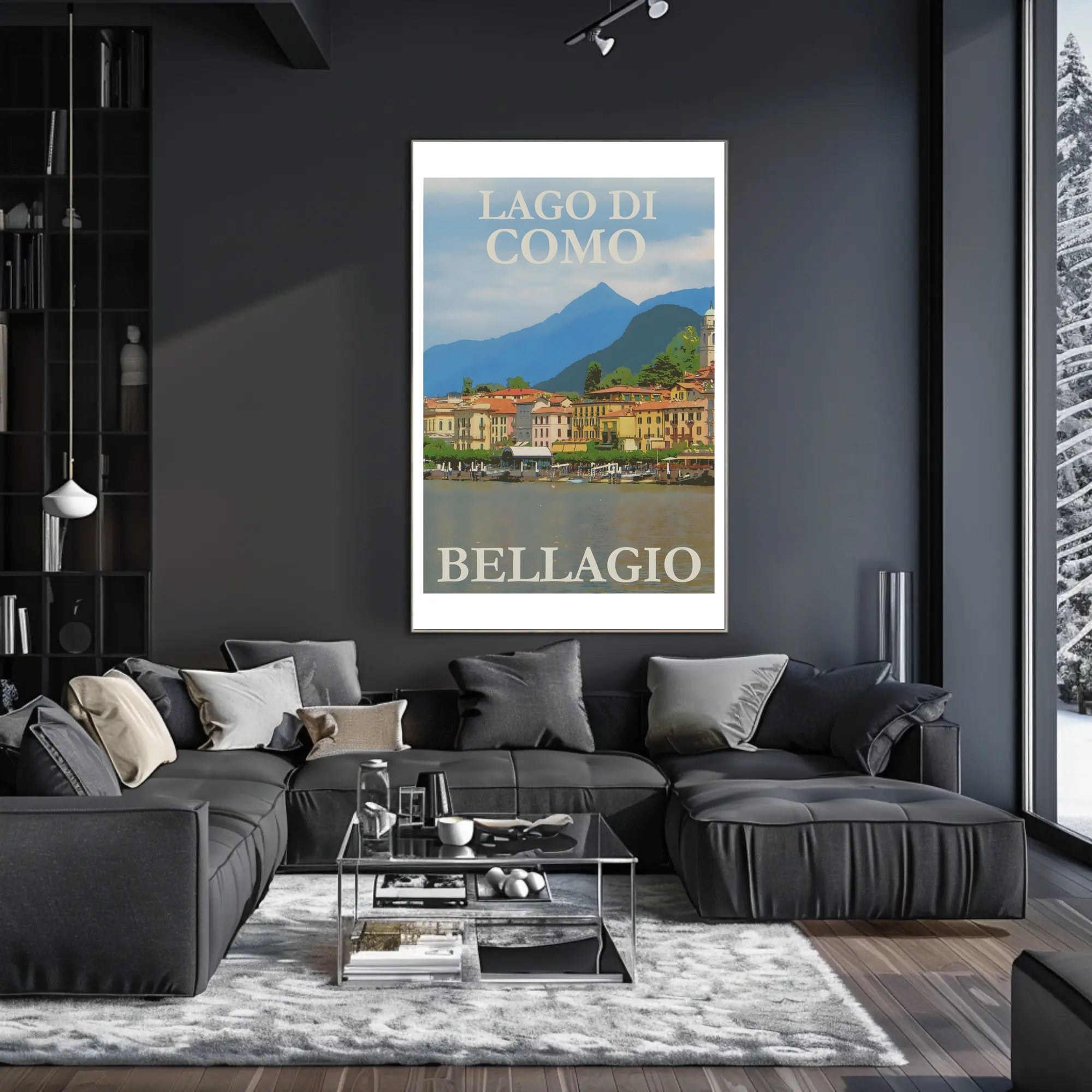 Scenic Bellagio Lake Como Italian Travel Poster