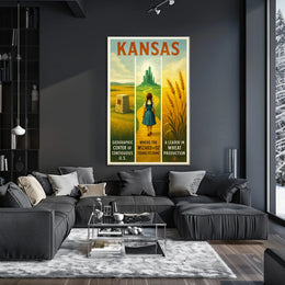 Kansas - Land of Oz and Wheat Poster