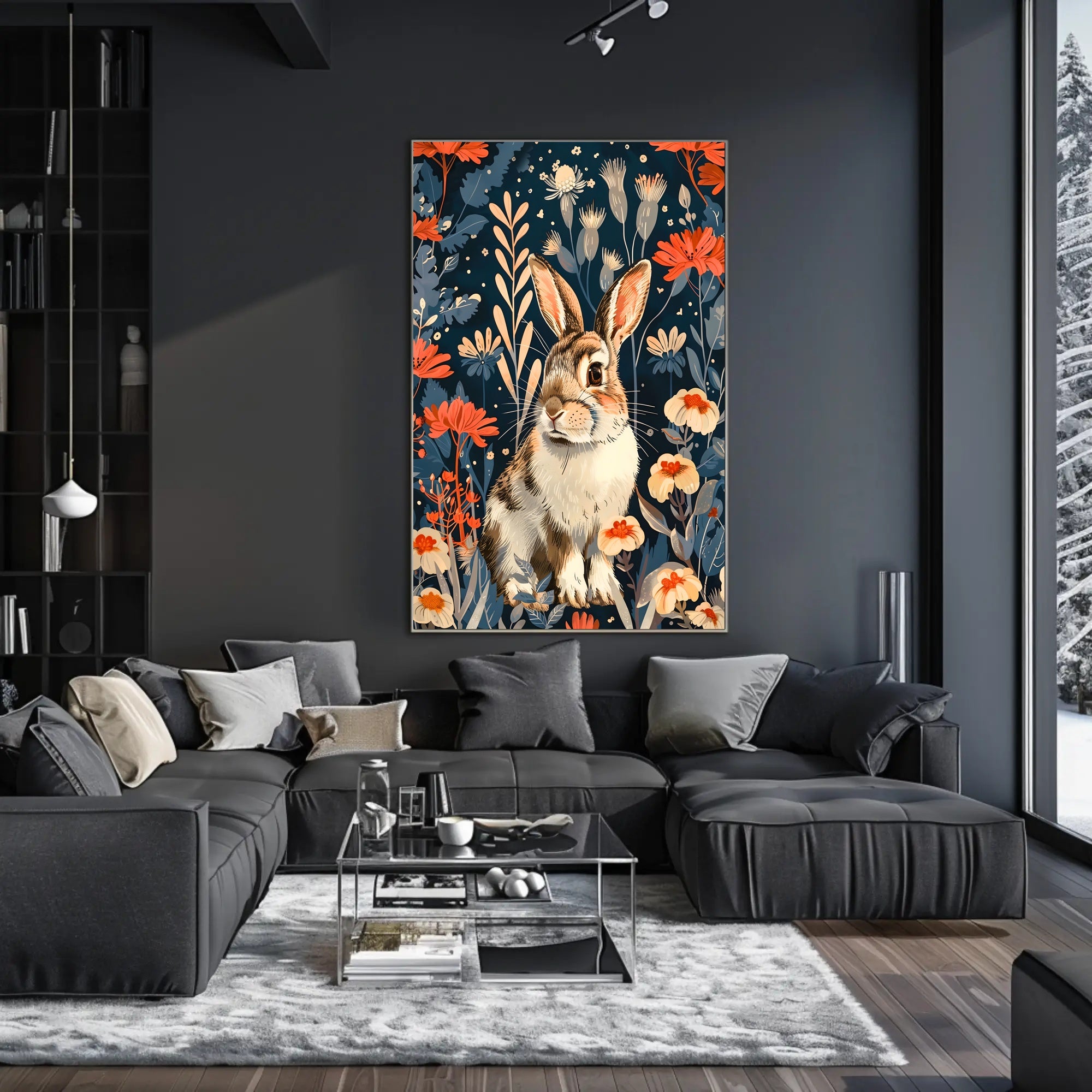 Enchanted Garden Rabbit William Morris Art Poster