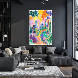 Vibrant Expressionist Garden Scene - Artistic Poster