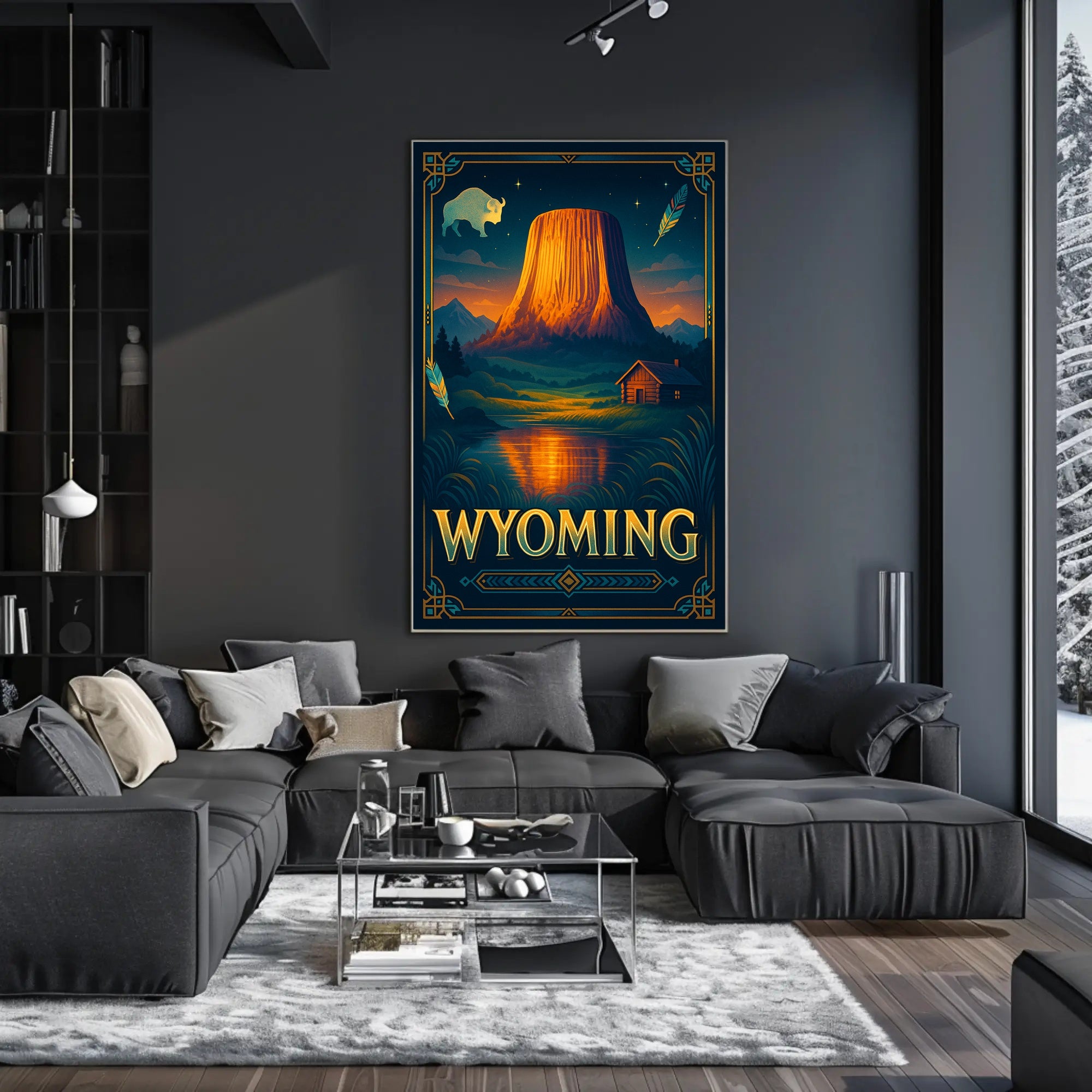 Wyoming Wilderness Poster Rustic Landscape Wall Art