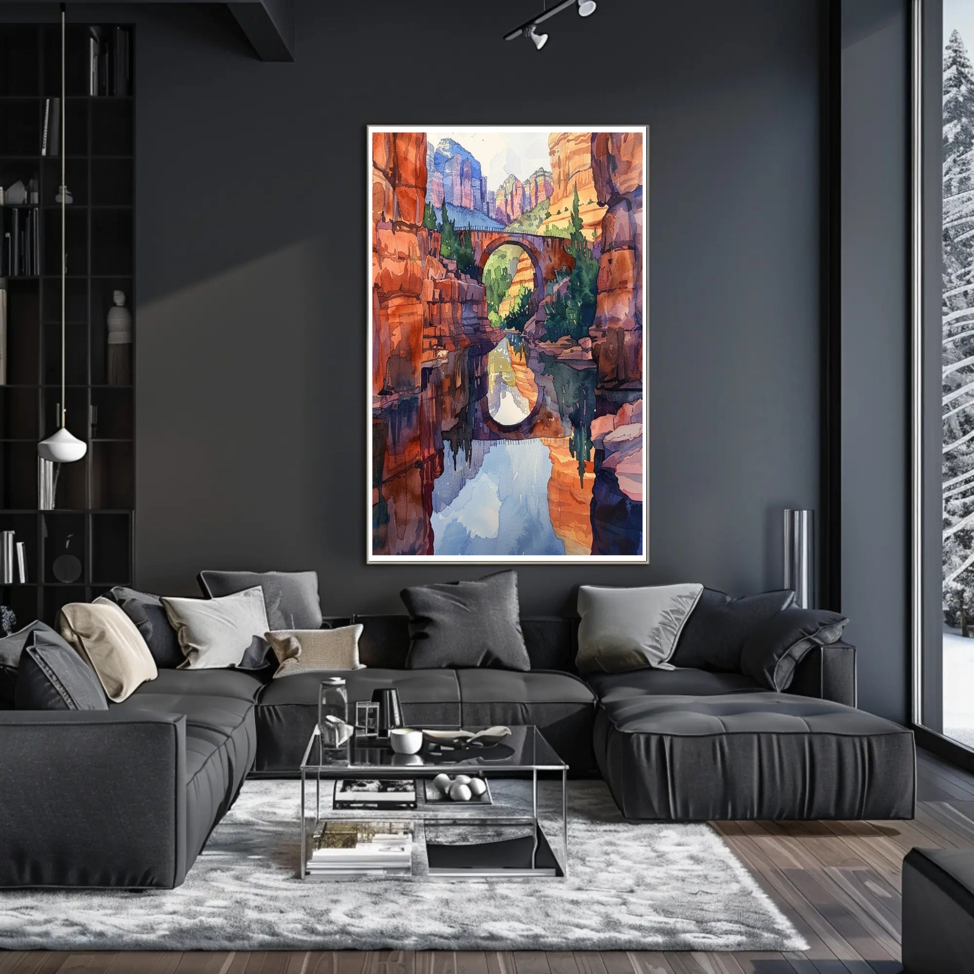 Serene Canyon Reflection Poster PosterGoat