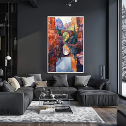 Serene Canyon Reflection Poster PosterGoat