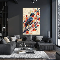 Vibrant Bird And Blossoms Poster