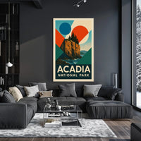 Acadia National Park Scenic Vintage Coastal Landscape Wanderlust Spirit Timeless Iconic Poster