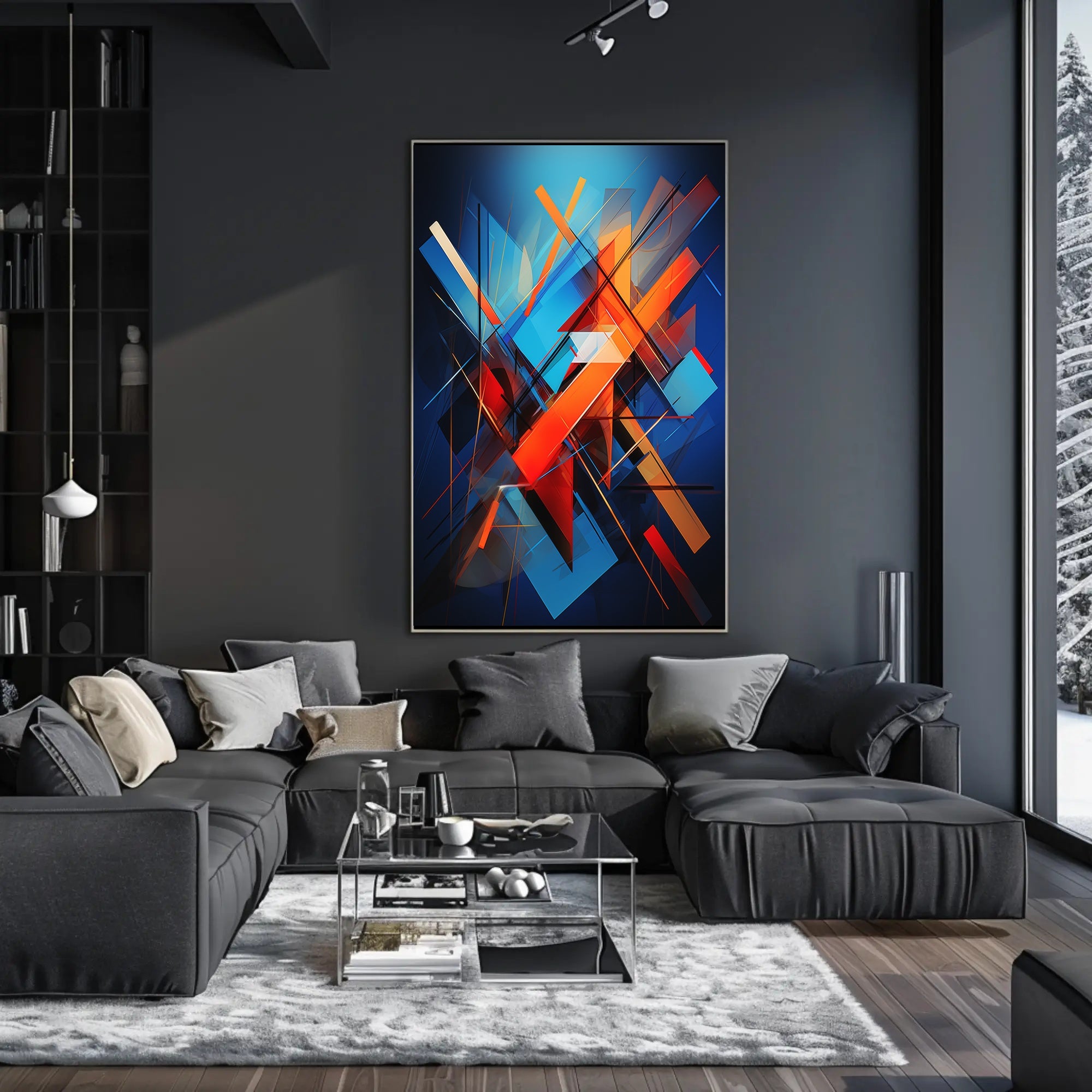 Geometric Modernism Energetic Abstract Art Wall Abstract Poster