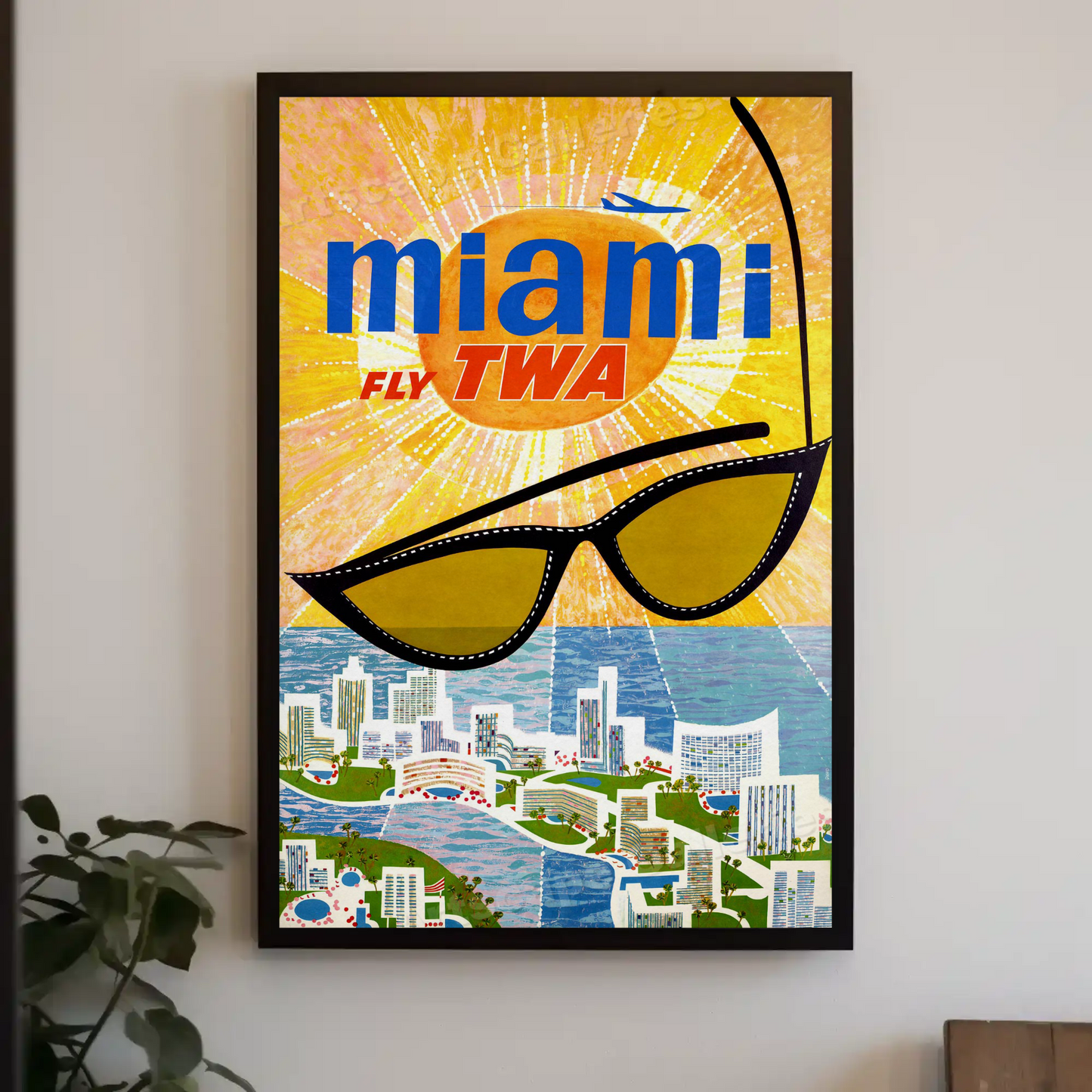 Miami Fly TWA Travel Poster