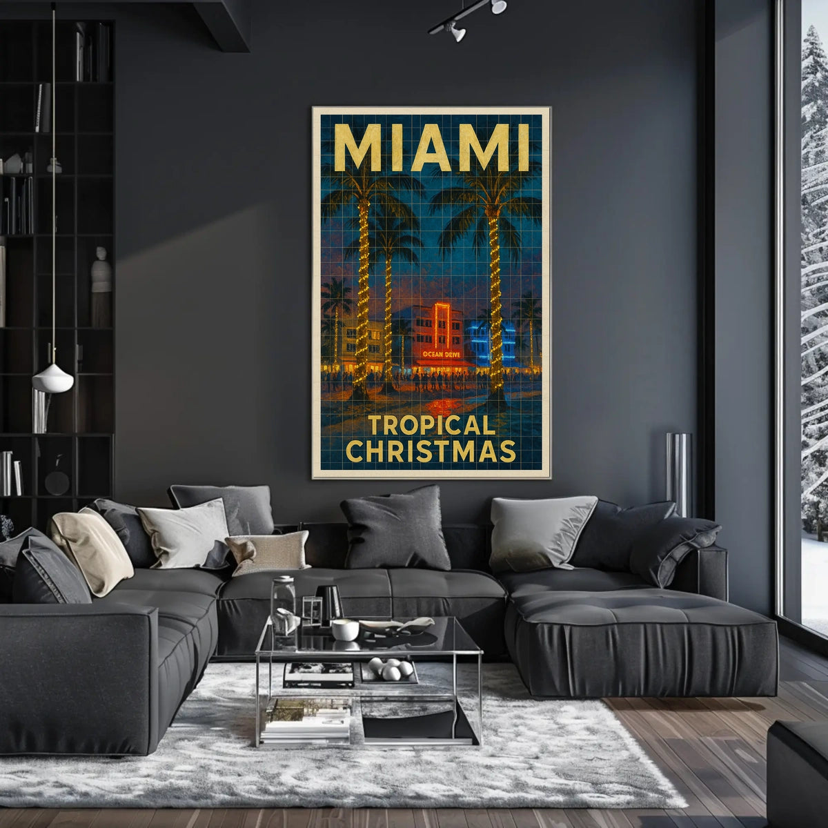 Miami Tropical Christmas Poster
