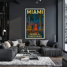Miami Tropical Christmas Poster