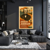 Andrew Johnson 17th President of the United States Layered Digital Collage Poster