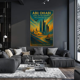 Abu Dhabi Jewel Cityscape Travel Poster