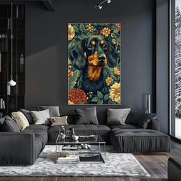 Floral Canine Elegance Wall Art Print