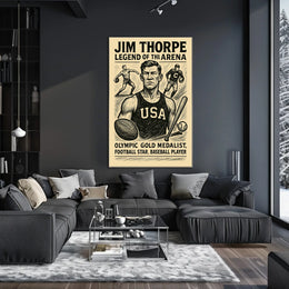 Jim Thorpe Iconic Sports Legend Poster