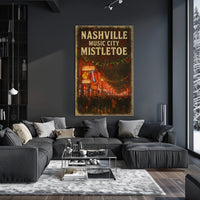 Nashville Music City Mistletoe Poster