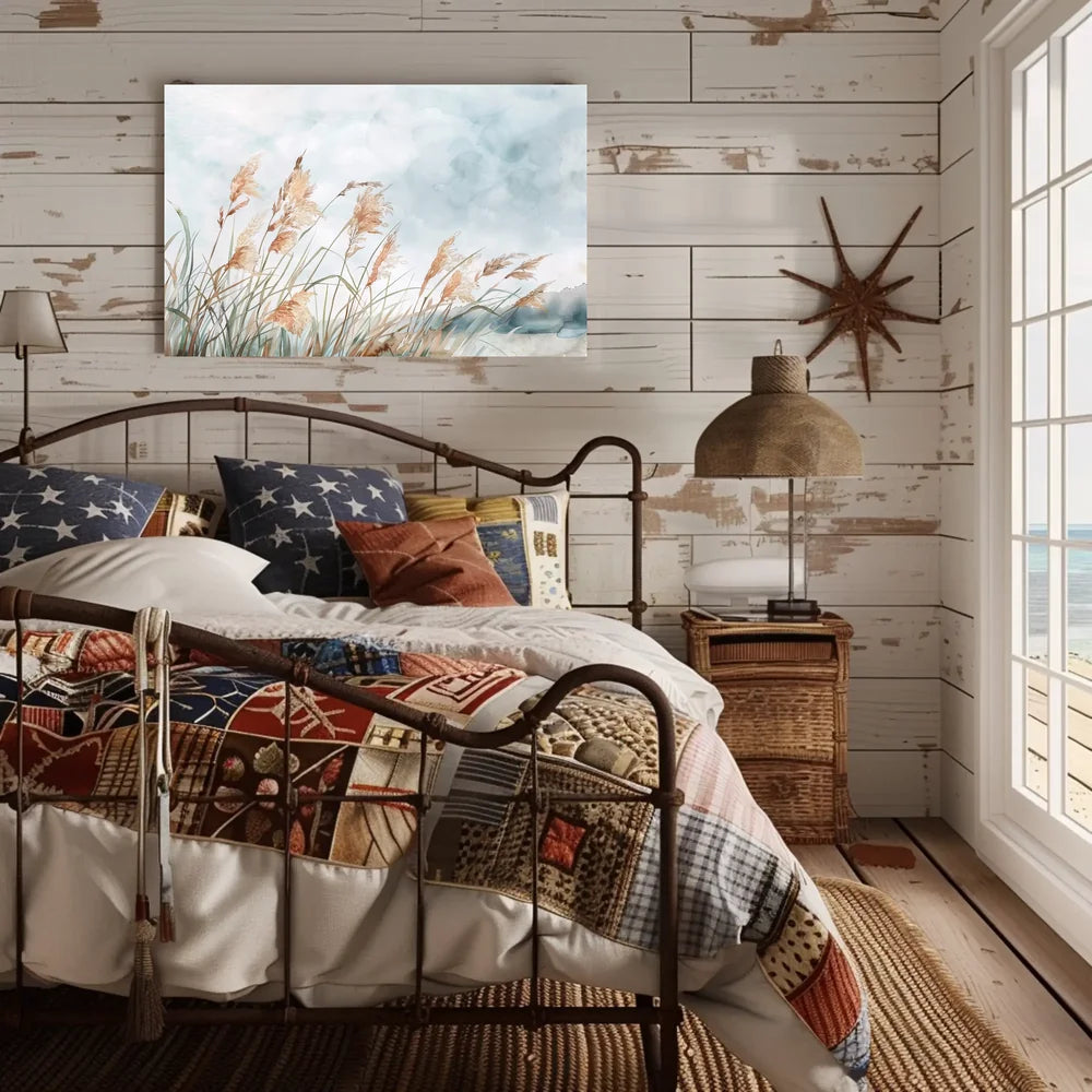 Serene Watercolor Grasses Nature-Inspired Art Poster