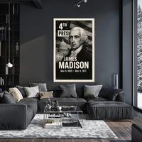 James Madison 4th President of the United States Digital Montaje Poster