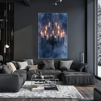 Gothic Chandelier with Skulls Perfect Artistic Statement Poster