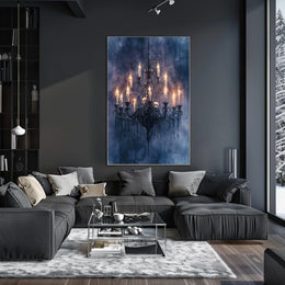 Gothic Chandelier with Skulls Perfect Artistic Statement Poster