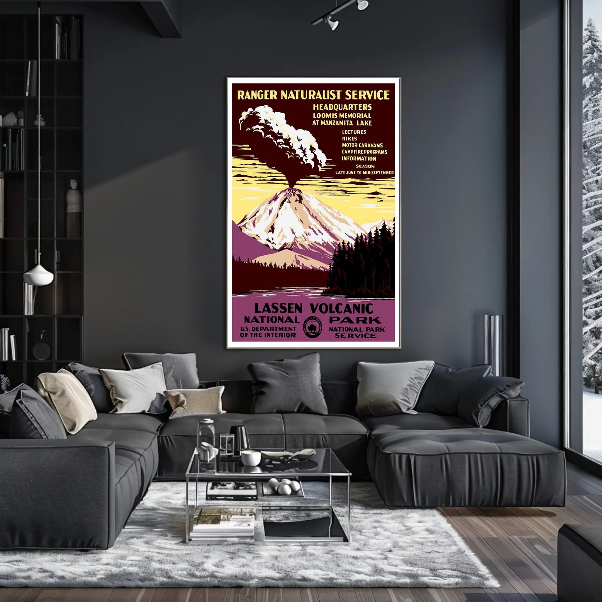 Lassen Volcanic National Park Scenic Travel Poster Print