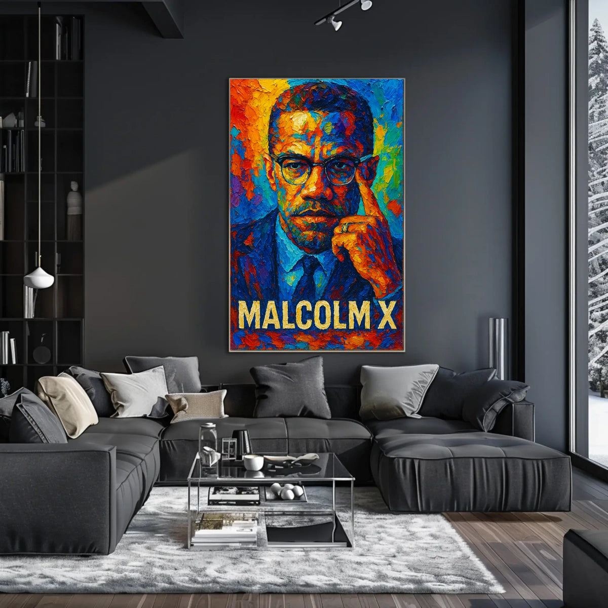 Malcolm X Visionary Leader Poster