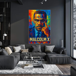 Malcolm X Visionary Leader Poster