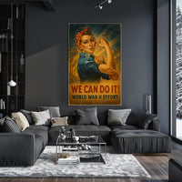 Empowerment in WWII Vintage Strong Woman Poster