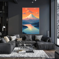 Majestic Mountain Sunset Poster PosterGoat