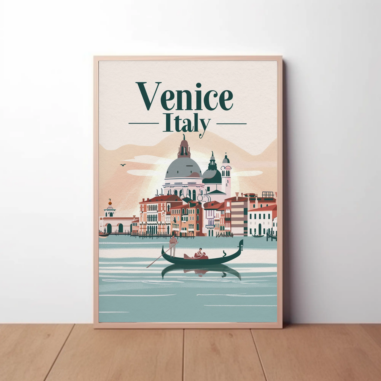 Venice Gondolas Italy Romantic Grand Canal Travel Poster