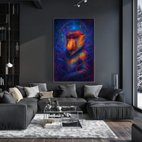 Cosmic Baboon Portrait Poster