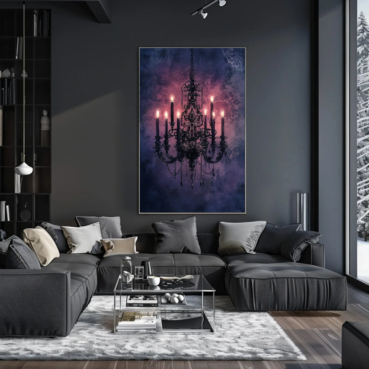 Intricate Chandelier Design Vintage Style Heritage Poster