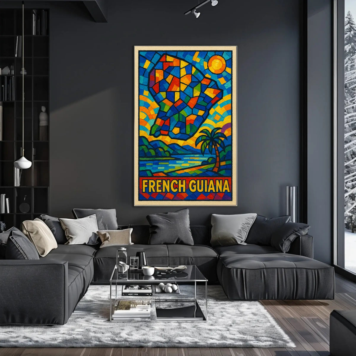 French Guiana Mosaic Art Poster