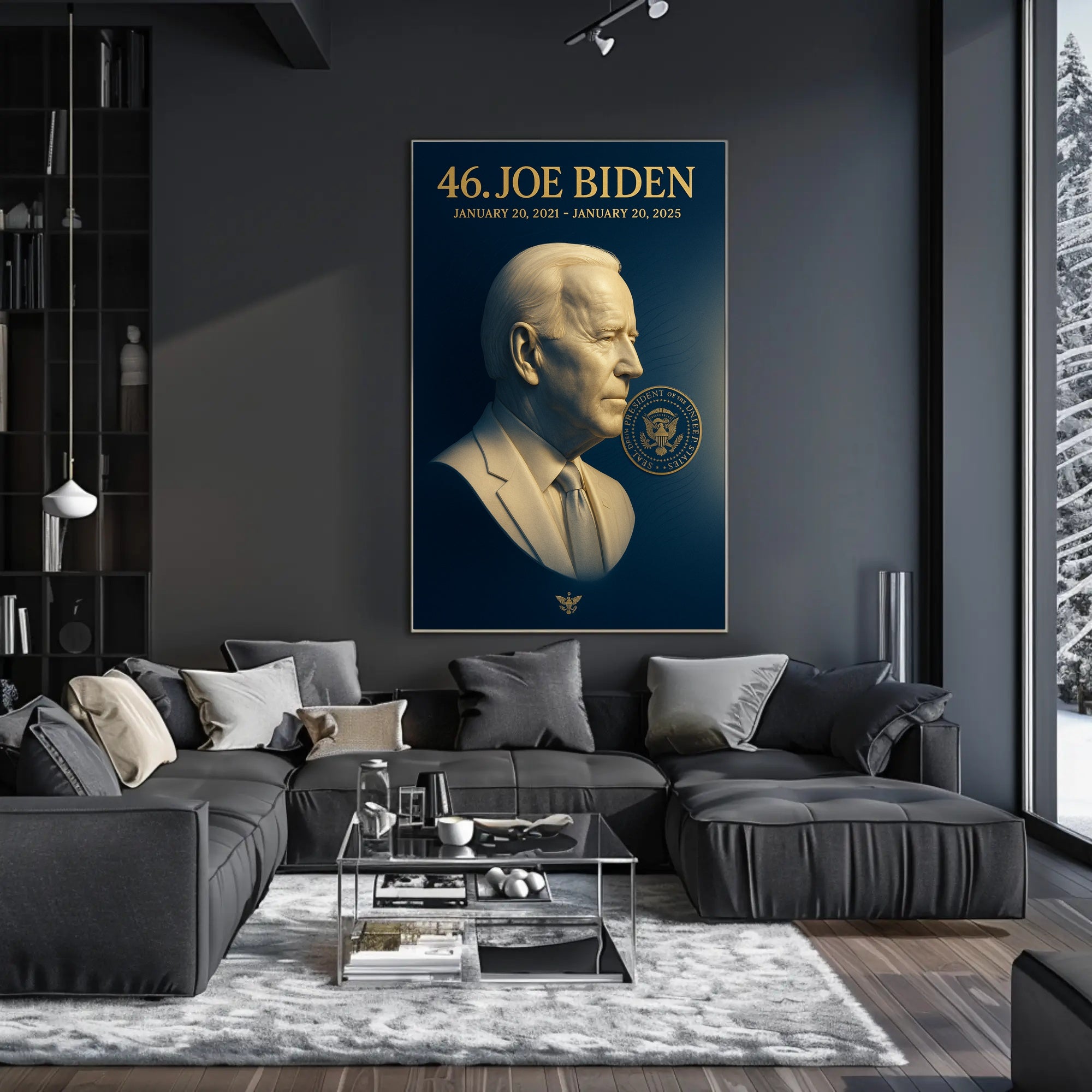 Joe Biden 3d bust 46th President Poster PosterGoat