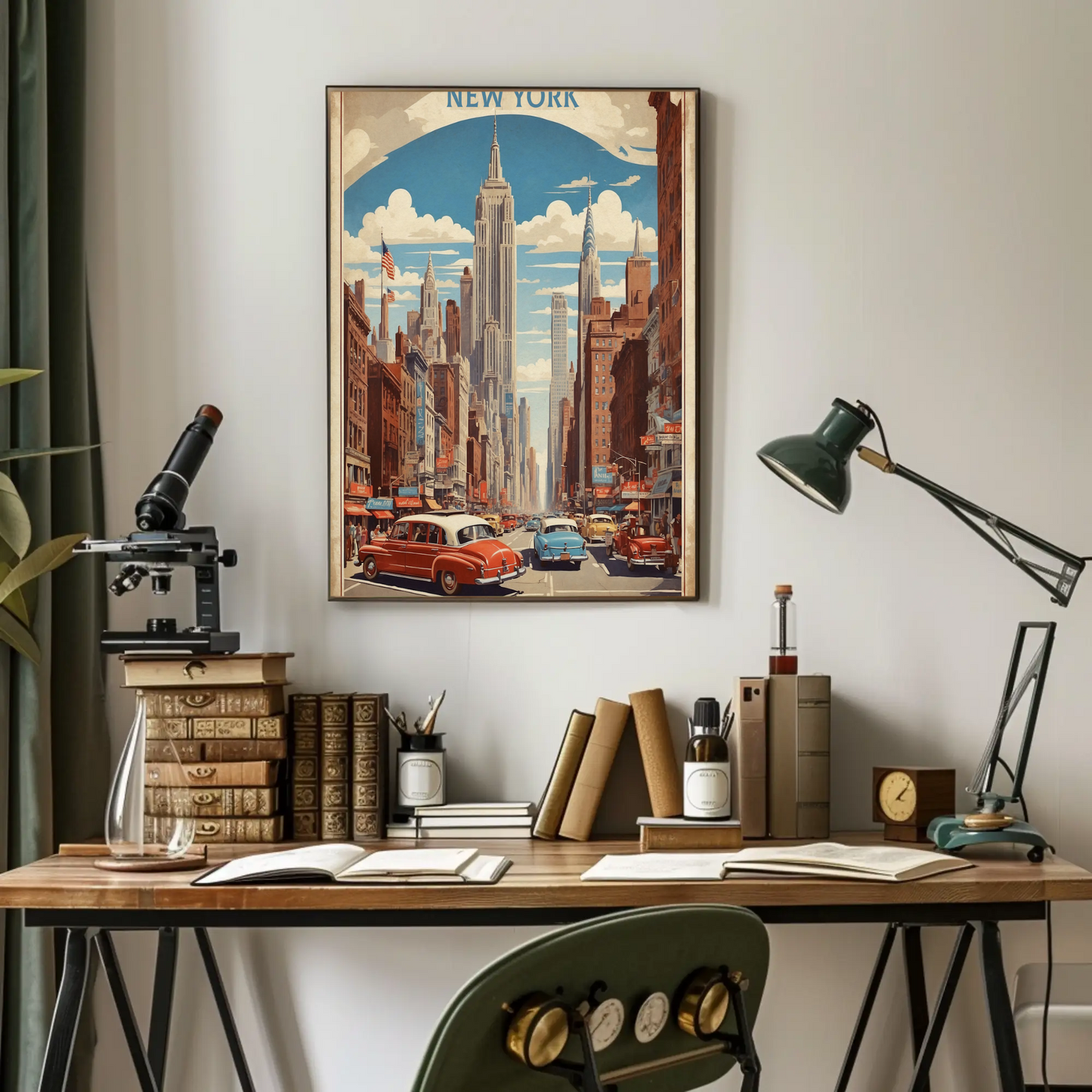 New York City Empire Street View Vintage Travel Poster