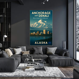 Anchorage and Denali Harmony Vintage Travel Poster PosterGoat
