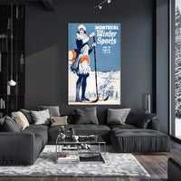 Montreal Winter Sports Vintage 1920s Sports Poster PosterGoat