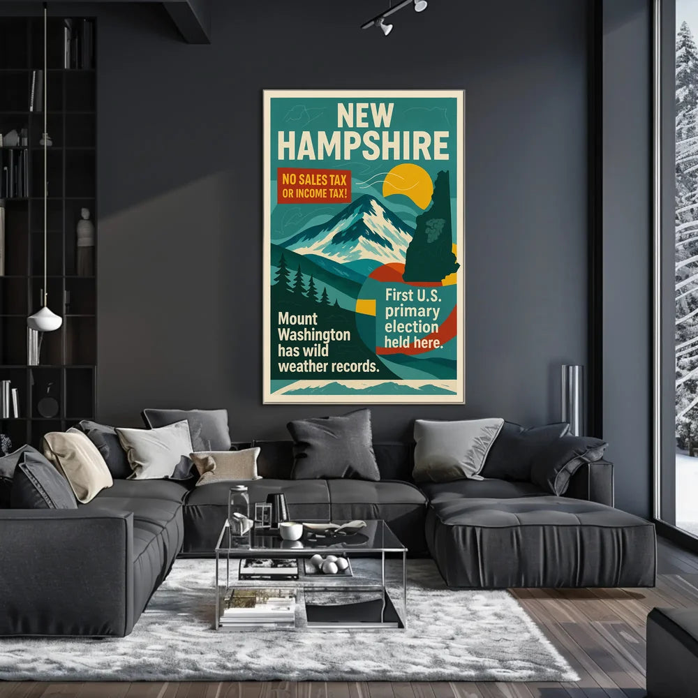 New Hampshire Scenic Vintage Travel Poster PosterGoat