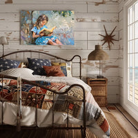 Serene Girl Reading Impressionist Art Poster