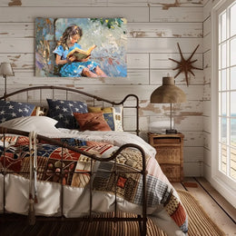 Serene Girl Reading Impressionist Art Poster