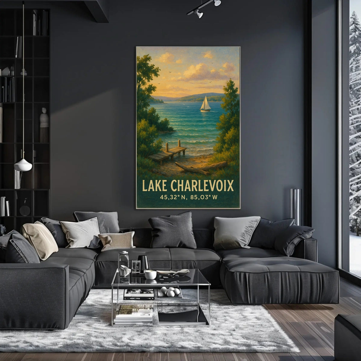 Lake Charlevoix Scenic Travel Poster