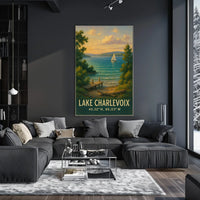 Lake Charlevoix Scenic Travel Poster
