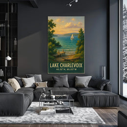 Lake Charlevoix Scenic Travel Poster