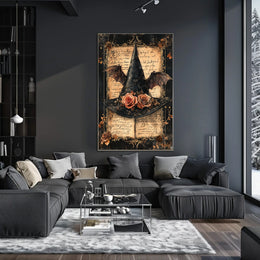 Mystical Witch Hat Halloween Scene Artistic Poster
