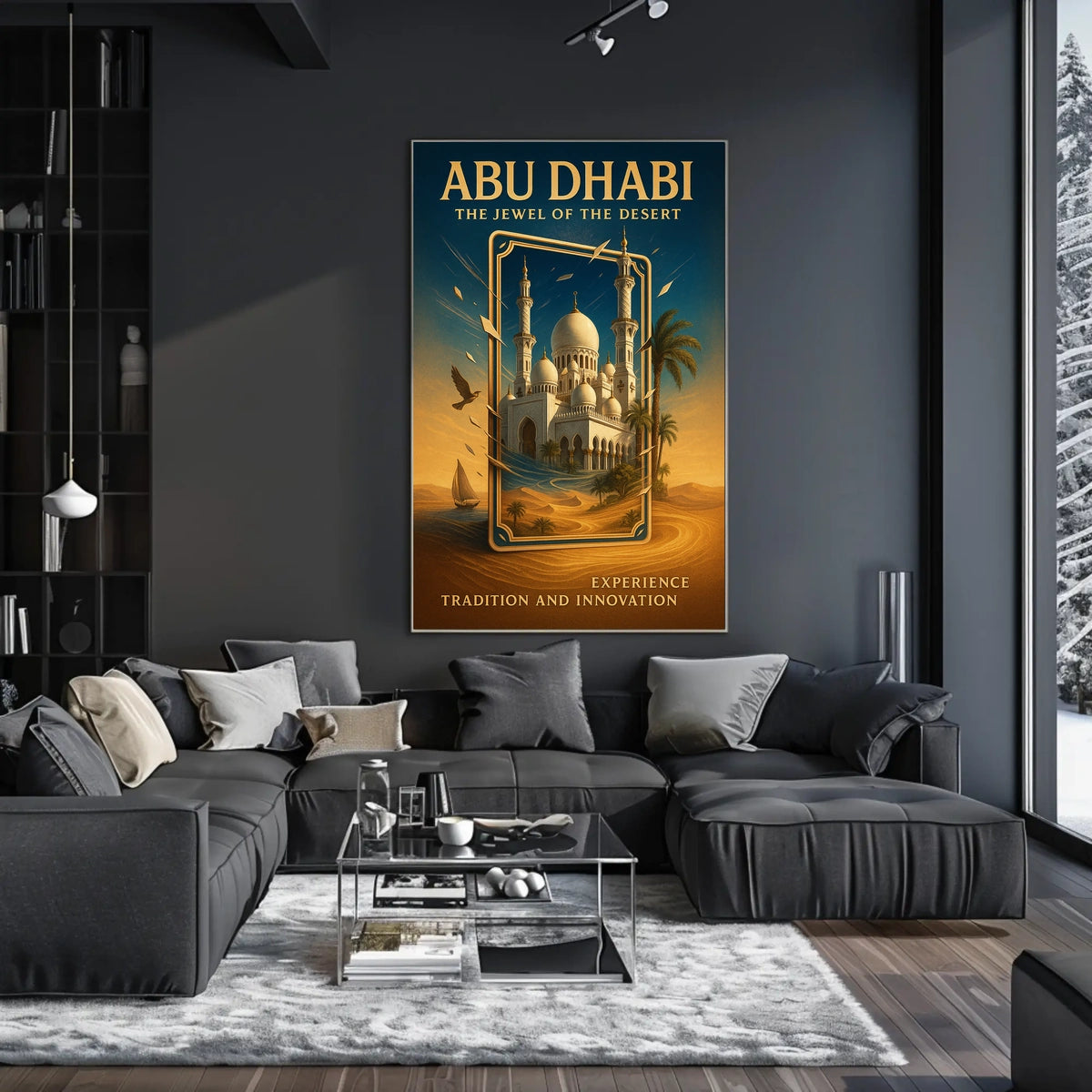 Abu Dhabi's Jewel Architectural Serenity Travel Poster