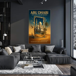 Abu Dhabi's Jewel Architectural Serenity Travel Poster