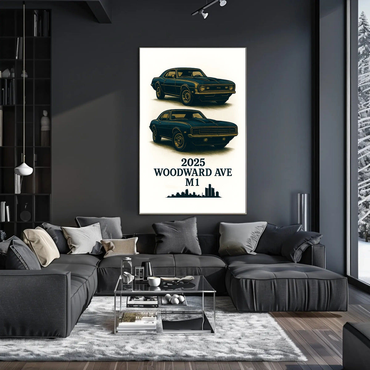 Classic Cars on Woodward Ave Poster