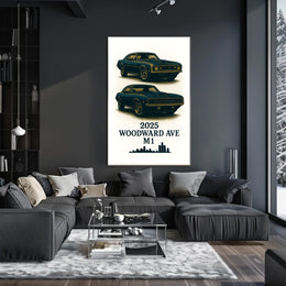 Classic Cars on Woodward Ave Poster