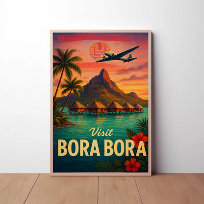 Visit Bora Bora Sunset Island Escape Travel Poster
